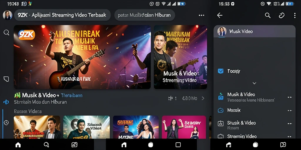 Tampilan antarmuka <strong>9ZK</strong> dengan fitur Streaming Video yang menarik.