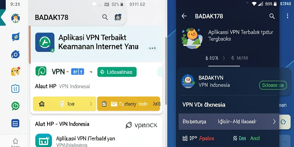 Tampilan utama BADAK178 dengan menu mudah diakses untuk VPN.