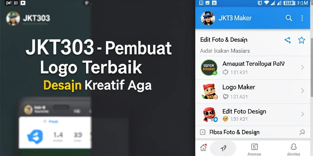 Tampilan antarmuka JKT303 untuk pembuat logo yang intuitif.