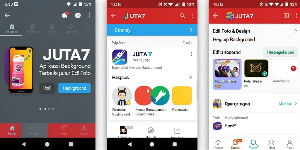 Tampilan antarmuka <strong>JUTA7</strong> saat menghapus latar belakang dengan mudah.