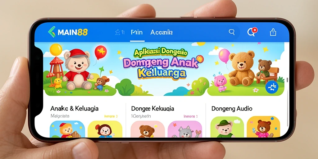 Tampilan antarmuka aplikasi MAIN88 yang ramah anak.