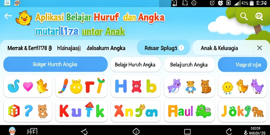 Antarmuka aplikasi MERPATI178 yang ramah anak dan interaktif.