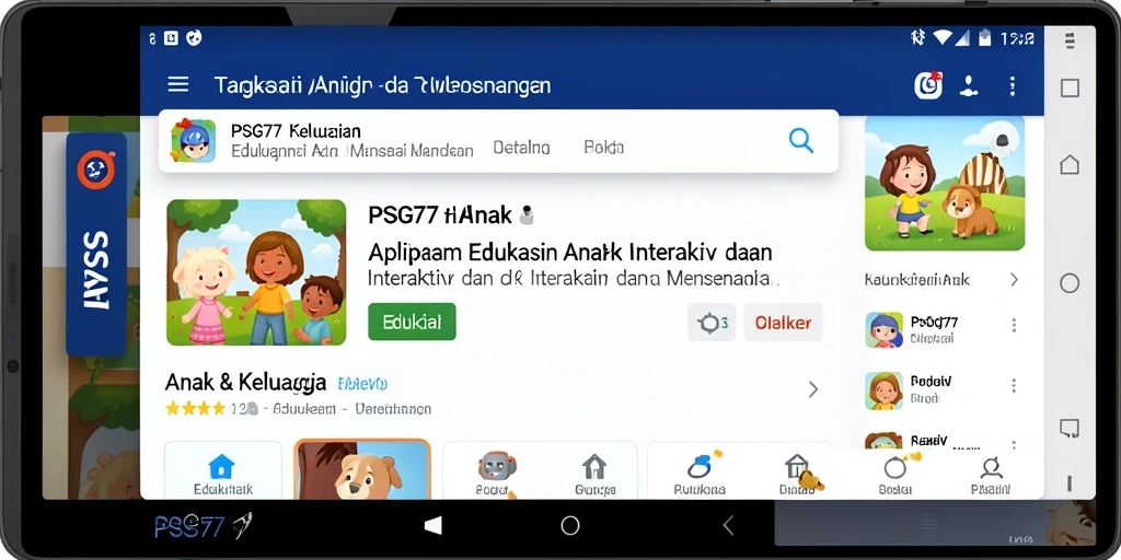 Tampilan antarmuka aplikasi PSG77 yang ramah anak dan menarik.