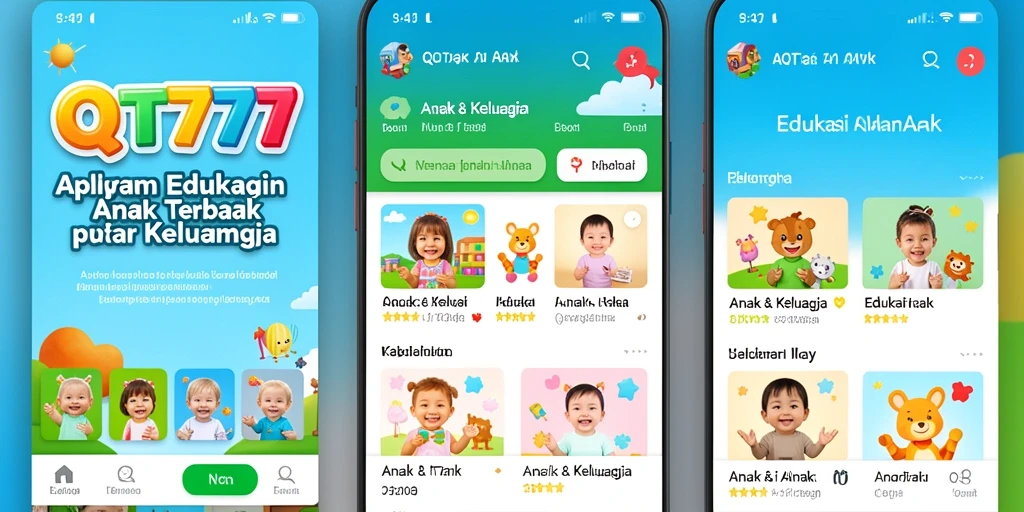 Tampilan antarmuka QT777 yang ramah anak dan interaktif.