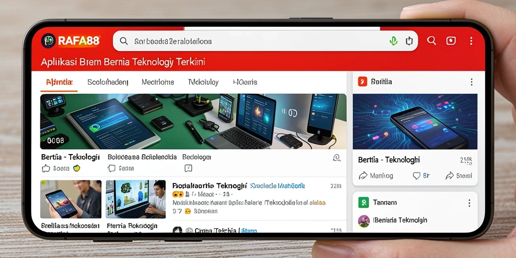 Tampilan antarmuka inovatif aplikasi RAFA88 untuk berita teknologi.
