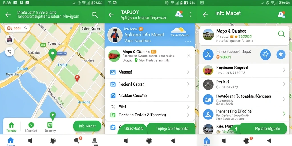 Antarmuka layar tampilan aplikasi TAPJOY dengan informasi lalu lintas terkini.