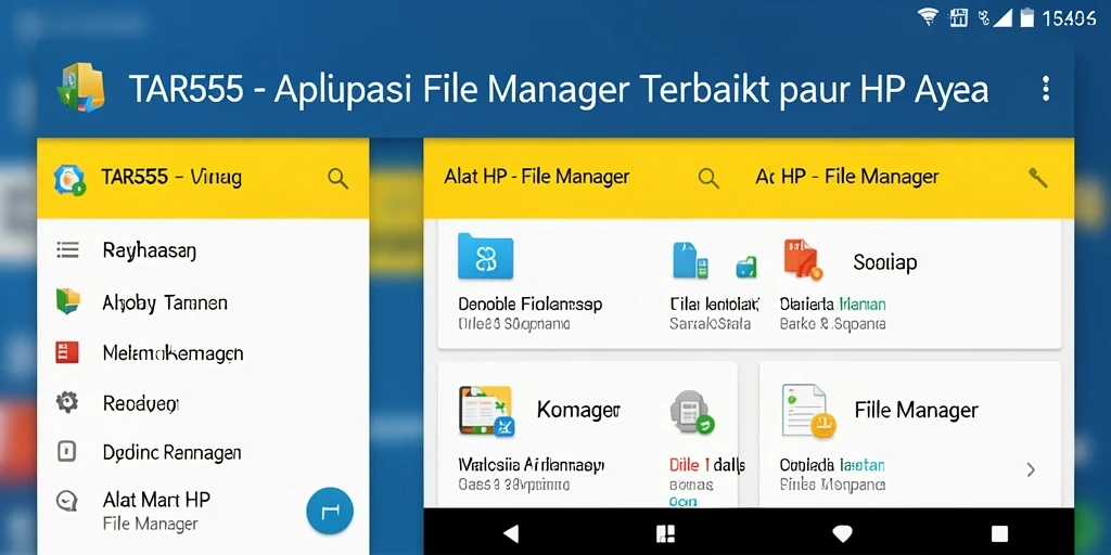 Tampilan antarmuka TAR555 yang sederhana dan fungsional untuk File Manager.