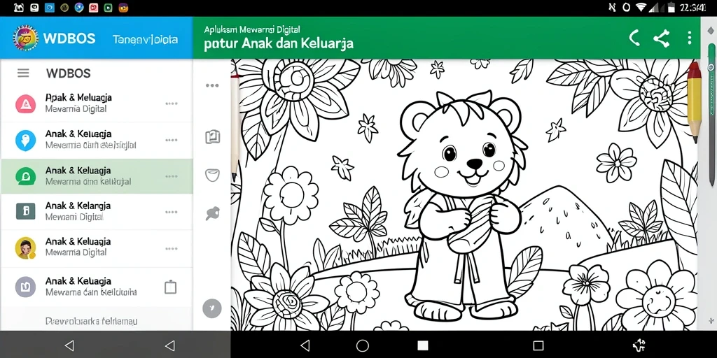 Antarmuka WDBOS yang menarik untuk mewarnai digital.