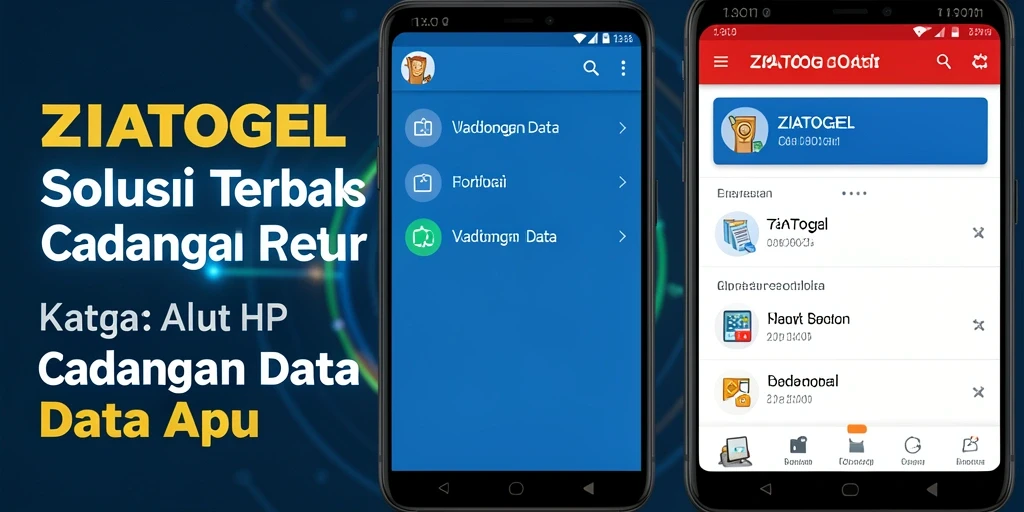 Antarmuka ZIATOGEL menampilkan fitur cadangan data yang mudah digunakan.